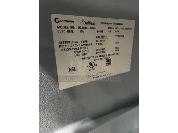 Delfield Commercial 2 Door Refrigerated Lowboy/Worktop Cooler! All Stainless Steel! Model UC4048-Star Serial 1403152001239! 115V 1 Phase! On Casters! - Image 7 of 8