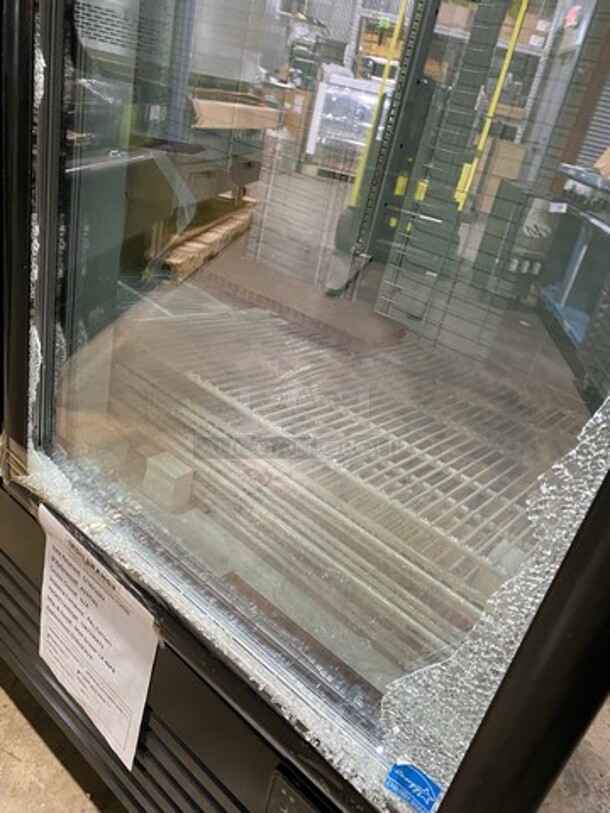 NICE! NEW! SCRATCH-N-DENT! LATE MODEL! 2022 Kool It Commercial Refrigerated 2 Door Reach In Cooler Merchandiser! With View Through Doors! With Poly Coated Racks! With Casters! Model: LX46FB SN: H89220100279 115V 60HZ 1 Phase! Left Side Outter Glass Is Shattered!  - Image 9 of 11