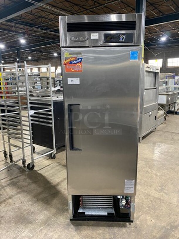 Turbo Air Commercial Single Door Reach-In Freezer! With Poly Coated Racks! Solid Stainless Steel! Maximum Series Model: MSF23NM SN: NF23309054 110/120V 60HZ 1 Phase