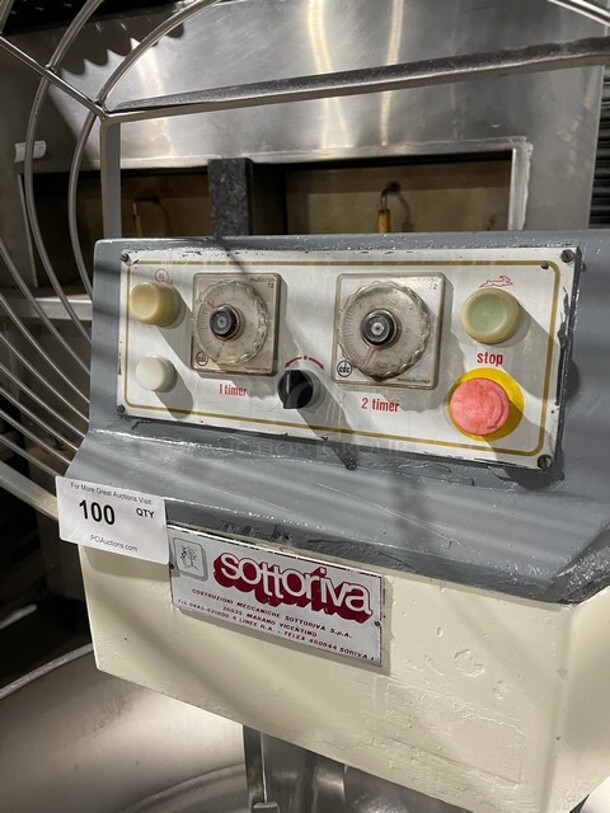 AMAZING! Sottoriva Commercial Floor Style Spiral Dough Mixer! With Stainless Steel Mixing Bowl! With Bowl Guard! 220V! Model: SPRINT/160 SN: 17512! - Image 5 of 10