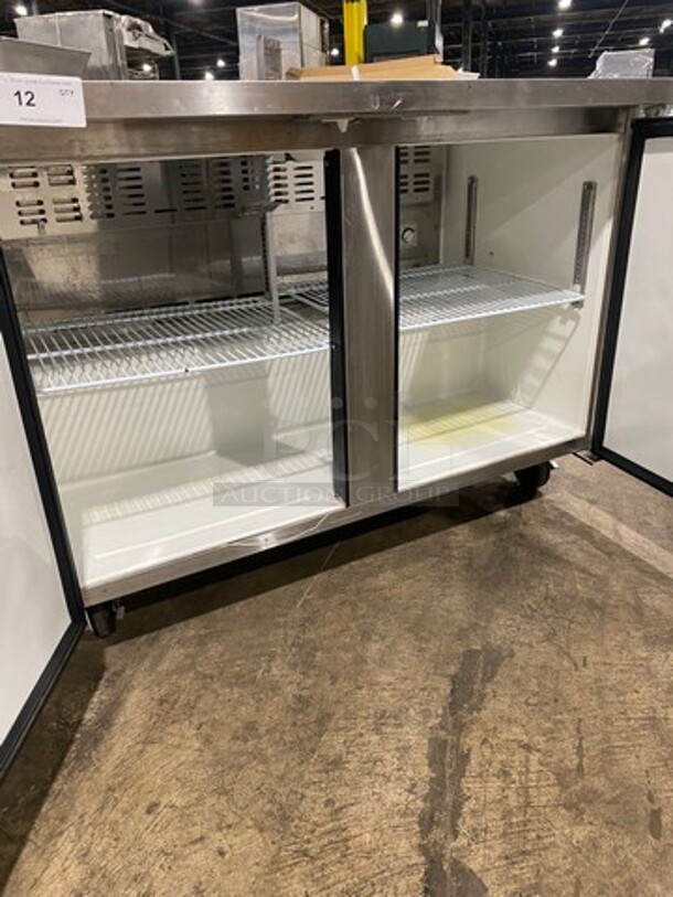 Master Bilt Commercial 2 Door Lowboy/Worktop Freezer! With poly Coated Racks! All Stainless Steel! On Casters! Model: UC48DF SN: HZ100016 115V 60HZ 1 Phase - Image 5 of 8