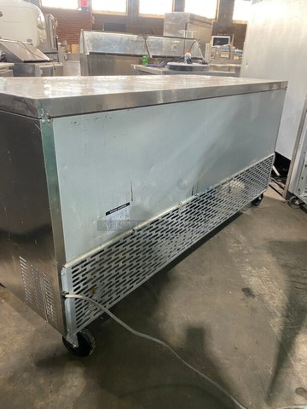 Saturn Commercial 3 Door Refrigerated Lowboy/Worktop Cooler! With Poly Coated Racks! All Stainless Steel! On Casters! WORKING WHEN REMOVED! Model: USC72 SN: MZZPRUR720001 115V 60HZ 1 Phase - Image 4 of 8