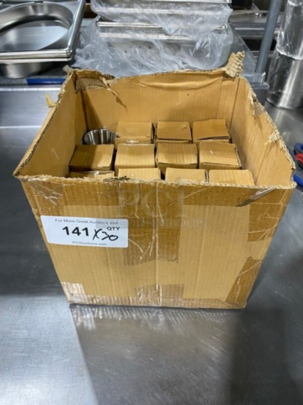 WOW! NEW! IN THE BOX! Allied Buying Stainless Steel 2.5 OZ Sauce Cups! 30 Dozen! 30x Your Bid! Model: SC2.5