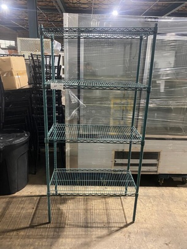 Metro 4 Tier Shelf! On Legs! BUYER MUST DISMANTLE! PCI CANNOT DISMANTLE FOR SHIPPING! PLEASE CONSIDER FREIGHT CHARGES! - Image 1 of 7