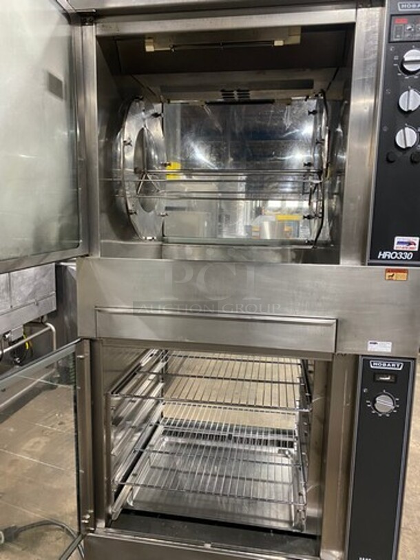 WOW! Hobart Commercial Electric Powered Rotisserie Machine! With Lower Food Warmer! All Stainless Steel! On Casters! Model: HRW330 SN: 750004202 208V 60HZ 3 Phase - Image 5 of 11