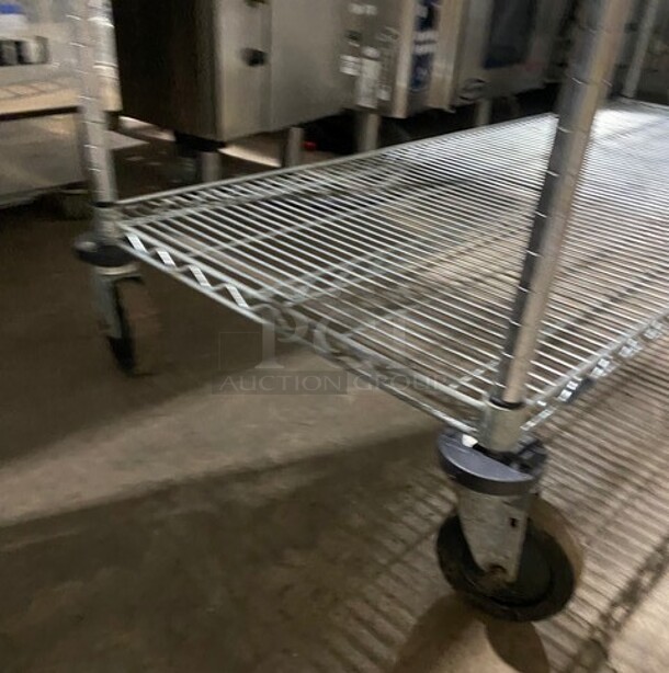 Stainless Steel Wire Rack Shelves! On Casters! - Image 5 of 5