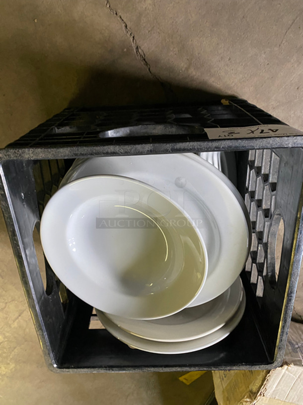 Assorted Size And Style Dishware! Includes Black Poly Crates! 3x Your Bid! - Image 2 of 9