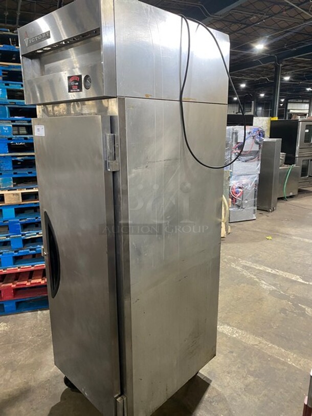 Victory Upright One Solid Door Stainless Steel Reach In Freezer! Model VF1 Serial H0634121! 115V 1 Phase! On Casters!  - Image 3 of 10