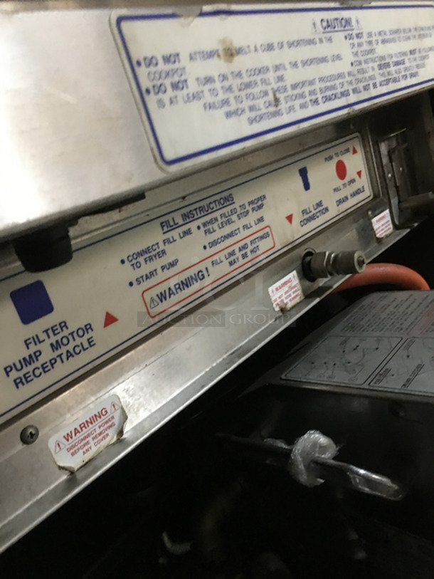 GREAT! Henny Penny Electric Powered KFC EDITION Pressure Fryer! With Oil Filter System! With Auto Lift Tray Holder! All Stainless Steel! On Commercial Casters! - Image 8 of 9