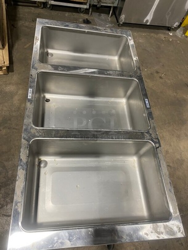 Duke Commercial Electric Powered 3 Well Steam Table! With Storage Space Underneath! All Stainless Steel! On Casters! Model: E303M SN: 12063086 208V 60HZ 3 Phase - Image 5 of 11