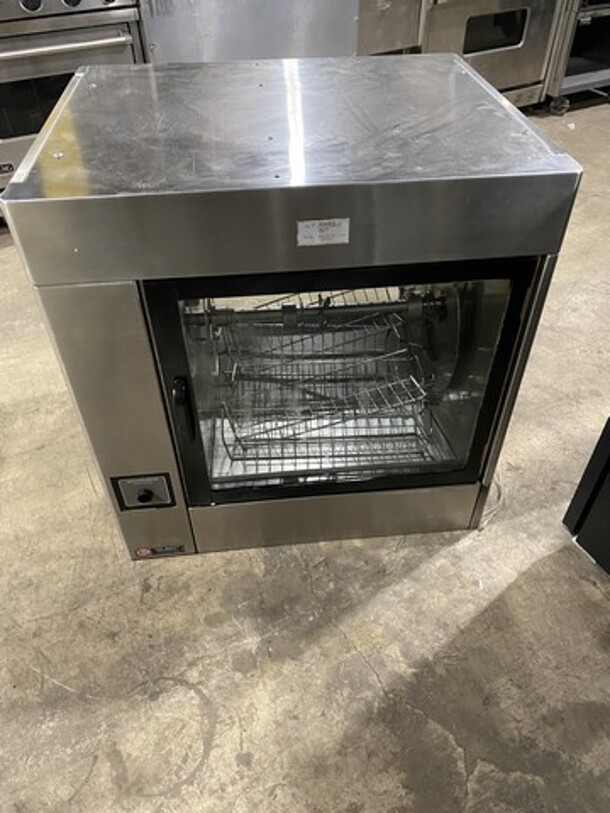 NICE! Henny Penny Electric Powered Counter Top Chicken Rottiserrie Machine! Model TR6! With Baskets! Working When Removed!  - Image 4 of 9