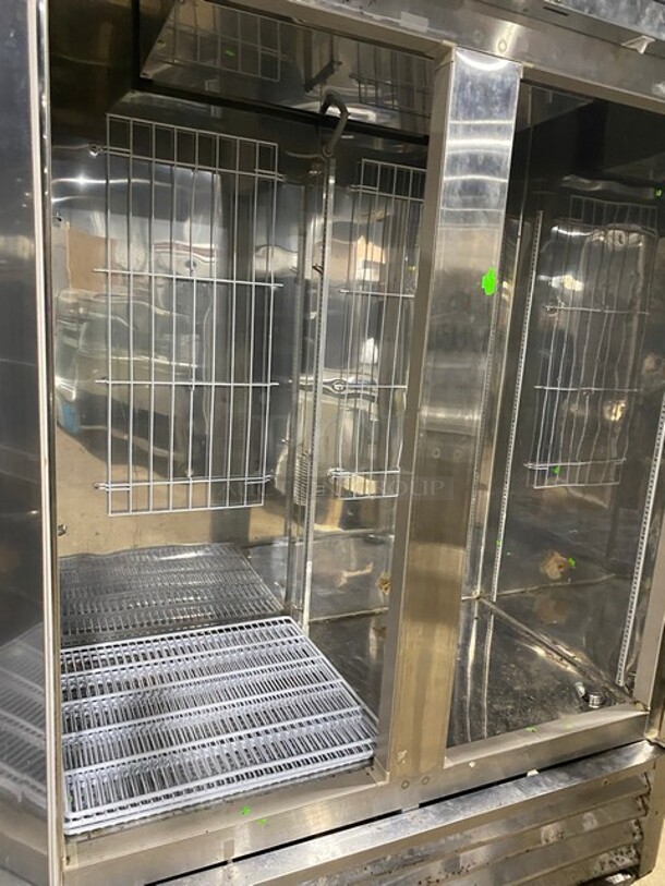 Master Bilt Commercial 2 Door Reach In Freezer! With Poly Coated Racks! All Stainless Steel! On Casters! MODEL F49S SN: 15020098 115V 1PH - Image 5 of 10