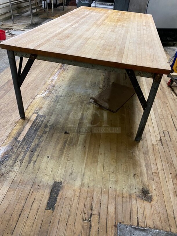 Heavy Duty 5 By 10, 1 1/2" Thick Bakery/ Butcher Block Prep Table! - Image 4 of 7