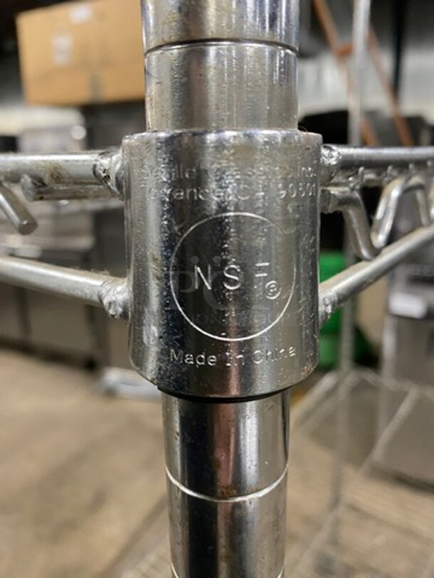Commercial Metal 3 Tier Shelf! On Casters! BUYER MUST DISMANTLE! PCI CANNOT DISMANTLE FOR SHIPPING! PLEASE CONSIDER FREIGHT CHARGES! - Image 4 of 5