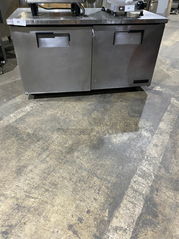 True Commercial 2 Door Work/Prep Top Lowboy Cooler! All Stainless Steel! On Casters! Model: TWT60 SN: 14212728 115V 60HZ 1 Phase - Image 1 of 8