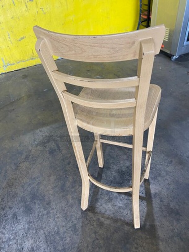 Brigadoon Heavy Duty Metal With Wooden Pattern Finish Bar Height Chairs! 3x Your Bid! - Image 4 of 8