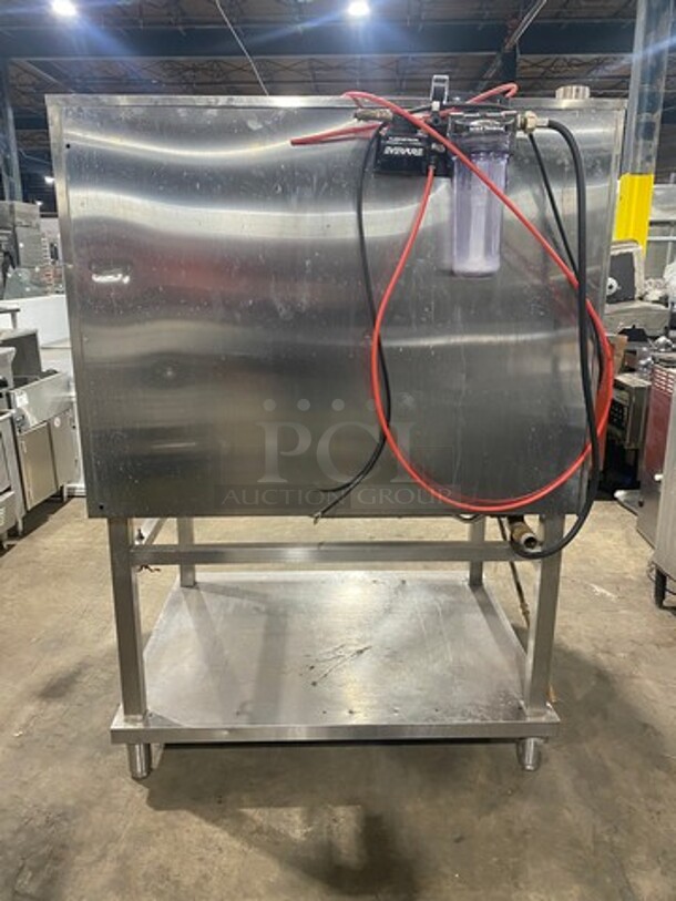 WOW! Electrolux Air-O-Steam Natural Gas Touch Line Combi Convection Oven! With View Through Door! Metal Oven Racks! With Open Underneath Storage Space! All Stainless Steel! On Legs! Model: AOS102GTP1 SN: 20404001 - Image 3 of 12