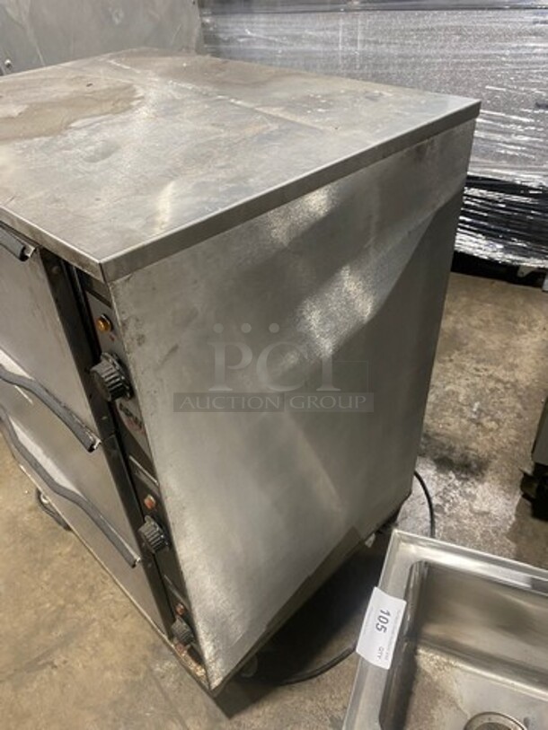 APW Wyott Commercial Countertop Electric Powered 3 Drawer Warmer! Solid Stainless Steel! On small Legs! Model: HD3 SN: 0401D01889 120V 60HZ 1 Phase - Image 3 of 9