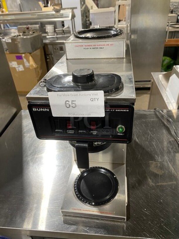 Bunn Commercial Countertop Coffee Maker! With 2 Coffee Pot Warmers! All Stainless Steel! Model: VP172 SN: VP17024348 120V 60HZ 1 Phase - Item #1099796