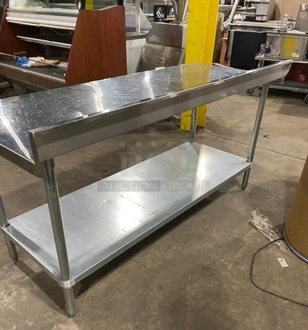 Stainless Steel Worktable! With Backsplash And Undershelf! - Image 3 of 6