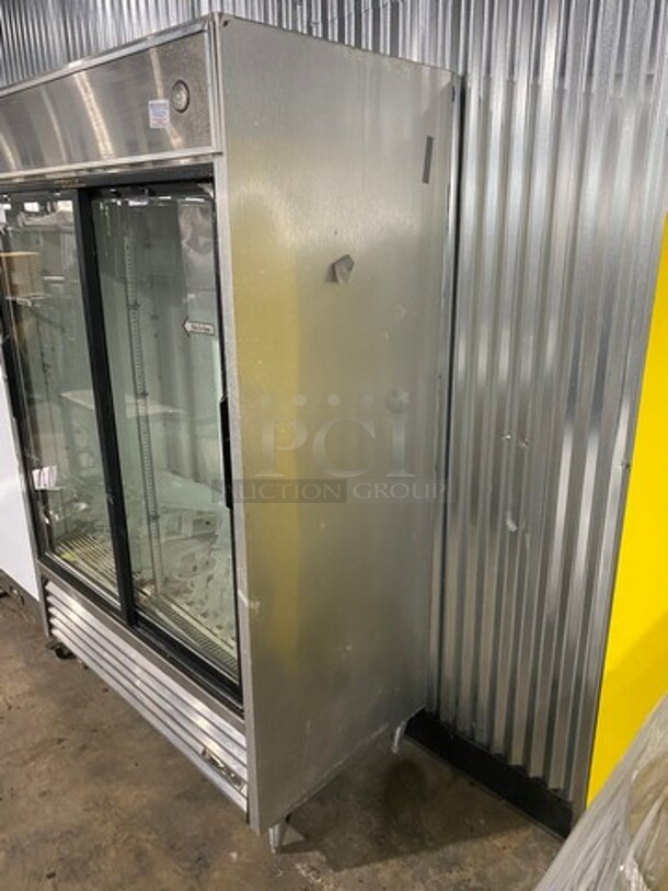 True Commercial 2 Door Cooler Merchandiser! With View Through Doors! Poly Drink Racks! All Stainless Steel! On Legs! Model: TSD47G SN: 14353538 115V 60HZ 1 Phase - Image 2 of 8
