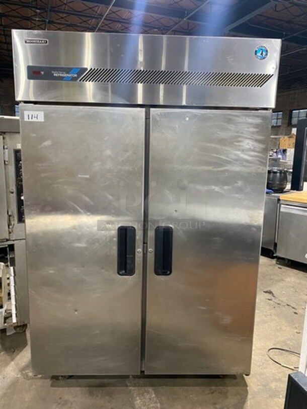 Hoshizaki Commercial 2 Door Reach In Refrigerator! All Stainless Steel! On Casters! Model: RH2AAC SN: N60580G 115V 60HZ 1 Phase
