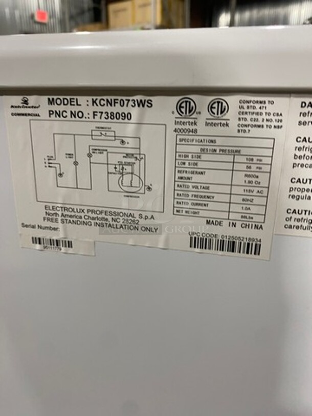 SCRATCH-N-DENT! Kelvinator Commercial Reach Down Freezer! Model: KCNF073WS SN: 95111779 115V - Image 11 of 12