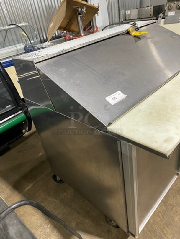 Silver King Commercial Refrigerated Sandwich Prep Table! With 2 Door Storage Space Underneath! All Stainless Steel! On Casters! Model: SKP4818 SN: SACG17549A 115V - Image 2 of 9