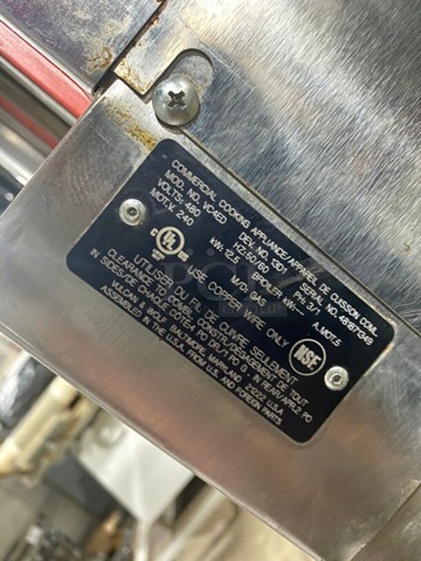 NICE! Vulcan Commercial Electric Powered Double Deck Convection Oven! With View Through Doors! Metal Oven Racks! All Stainless Steel! On Casters! 2x Your Bid Makes One Unit! Model: VC4ED SN: 481871349 480V 60HZ 1/3 Phase - Image 5 of 10