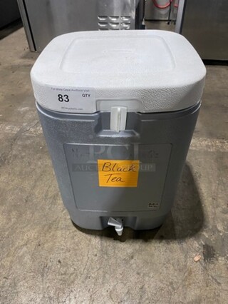 Coleman Grey And White Poly Portable Beverage Cooler! With Lid! With Side Handles!