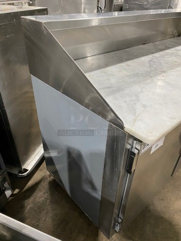 Bari Commercial Refrigerated Pizza Prep Table! With Marble Top! With 3 Door Storage Space Underneath! All Stainless Steel! On Casters! - Image 2 of 9