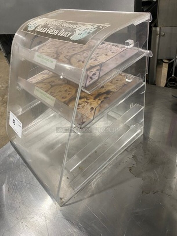 Countertop Dry Display Case Cookie Merchandiser! With 2 Clear Poly Trays! - Image 2 of 5