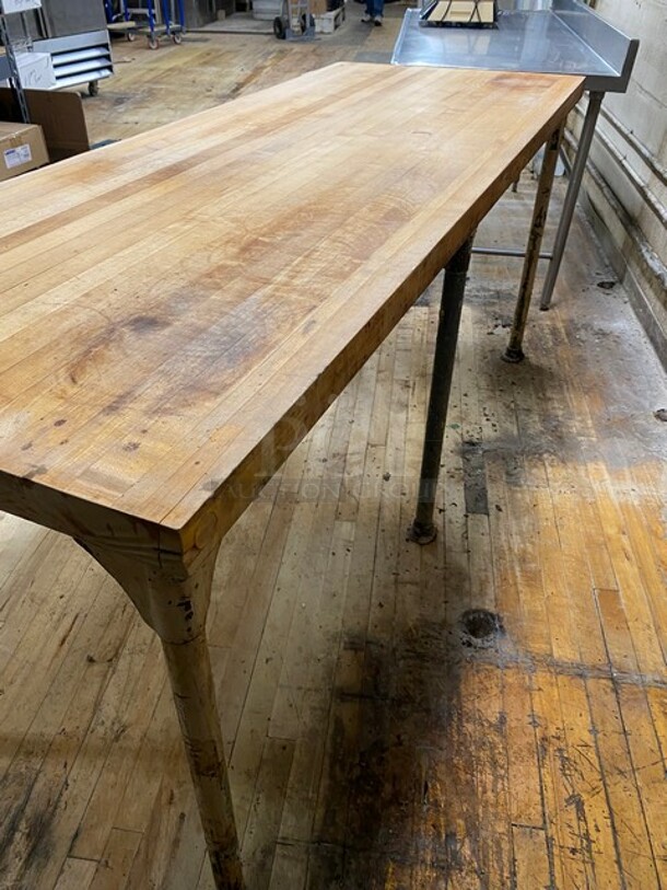 Butcher Block Prep-Table With Solid Metal Frame! - Image 4 of 7