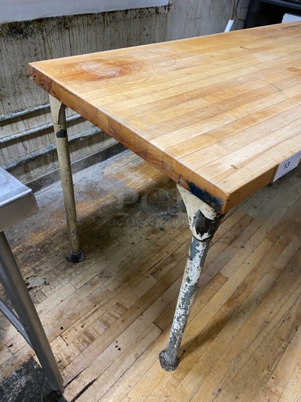 Butcher Block Prep-Table With Solid Metal Frame! - Image 5 of 7