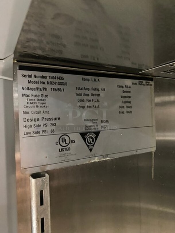 Norlake Commercial Single Door Reach In Refrigerator! All Stainless Steel! On Casters! Model: NR241SSS SN: 15041435 115V 60HZ 1 Phase - Image 7 of 9