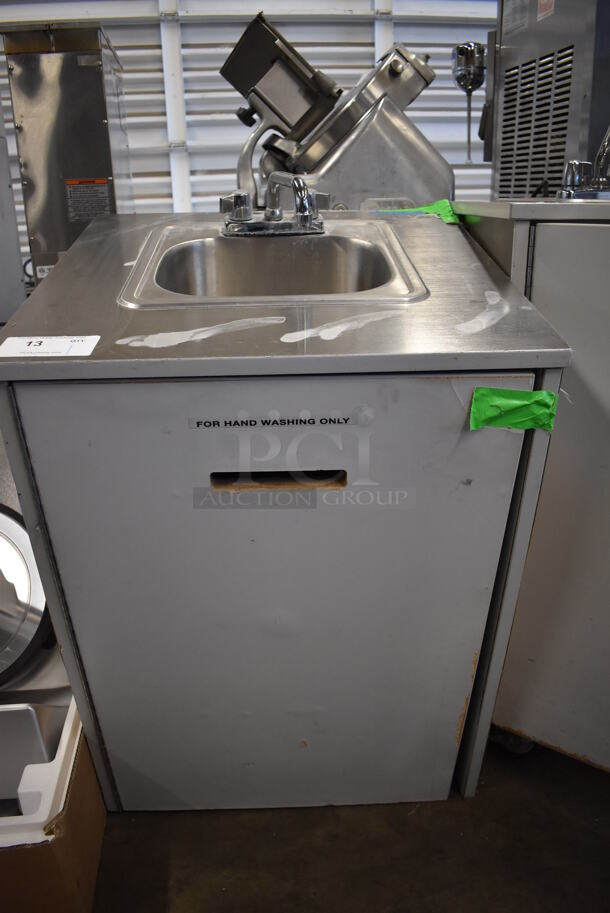 Stainless Steel Single Bay Portable Sink w/ Faucet and Handles. 24x24x44 - Image 1 of 5
