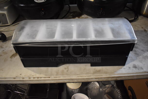2 Black and Clear Poly Bar Topping Rails w/ Drop Ins and Built In Glass Rimmer. 20x7x6.5. 2 Times Your Bid! - Image 1 of 4