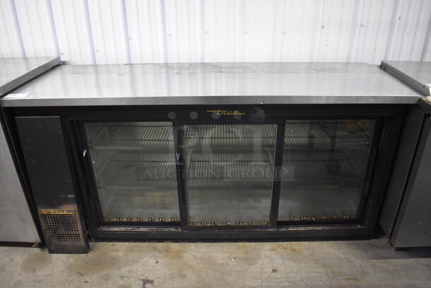 2013 True TBB-24-72G-SD Metal Commercial 3 Door Back Bar Cooler Merchandiser. 115 Volts, 1 Phase. 73x24.5x36. Tested and Working!
