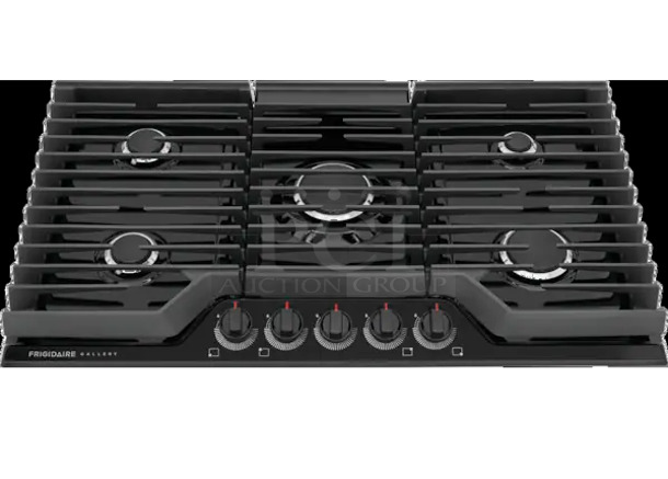 BRAND NEW SCRATCH AND DENT! Frigidaire GCCG3648AB 36" 5 Burner Gas Cooktop. Stock Picture Used For Gallery Picture. - Image 1 of 4