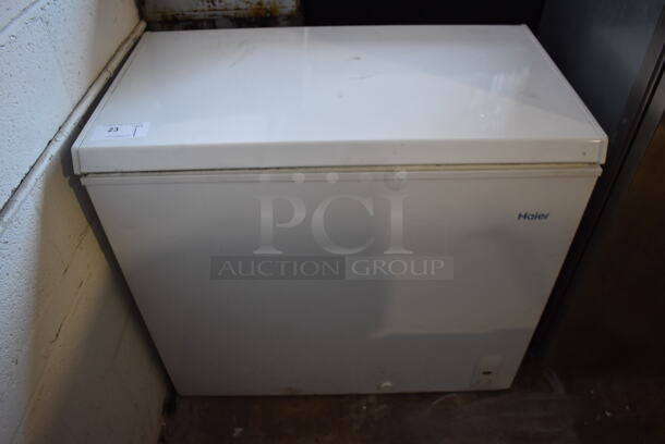 Haier HF71CM33NW Metal Commercial Chest Freezer. 115 Volts, 1 Phase. Tested and Powers On But Does Not Get Cold - Image 1 of 5