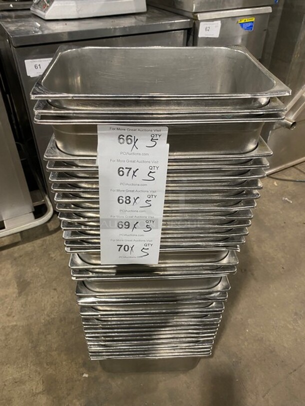 All Stainless Steel Gelato Food Pans! 5x Your Bid!