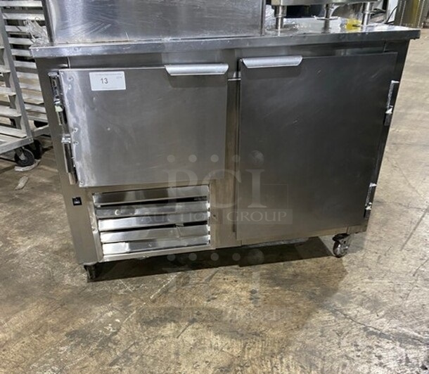 Leader Commercial 2 Door Under The Counter Worktop/Lowboy! All Stainless Steel! With Rack! Model LB48 Serial PY08M0308! 115V 1Phase! On Casters! - Image 1 of 8