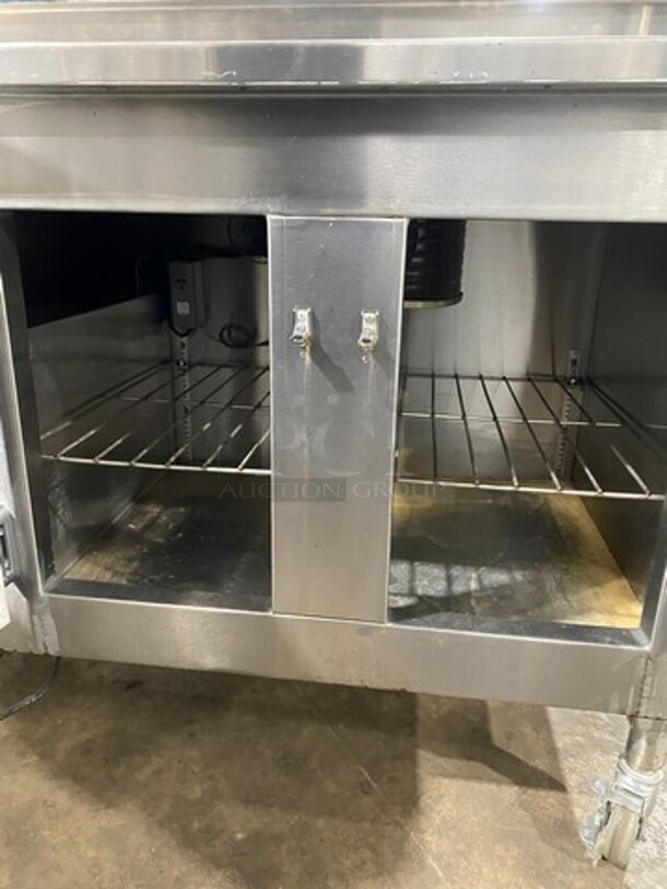 Commercial Refrigerated Food Serving Station Counter/ Cold Pan! With Sneeze Guard! Stainless Steel Body! On Casters! - Image 6 of 7