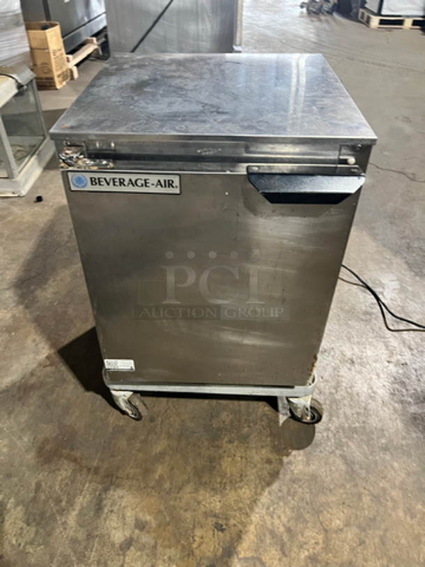 Beverage Air Commercial Single Door Lowboy/Work Top Cooler! All Stainless Steel! On Casters! Model: UCR20Y SN: 11511101 115V 60HZ 1 Phase