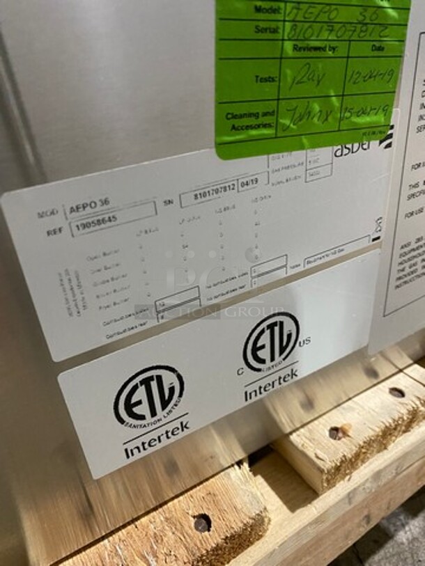 NEW! SCRATCH-N-DENT! LATE MODEL! 2019 Asber Commercial Natural Gas Powered Pizza Oven! All Stainless Steel! Model: AEPO36 SN: 8101707812 - Image 9 of 10