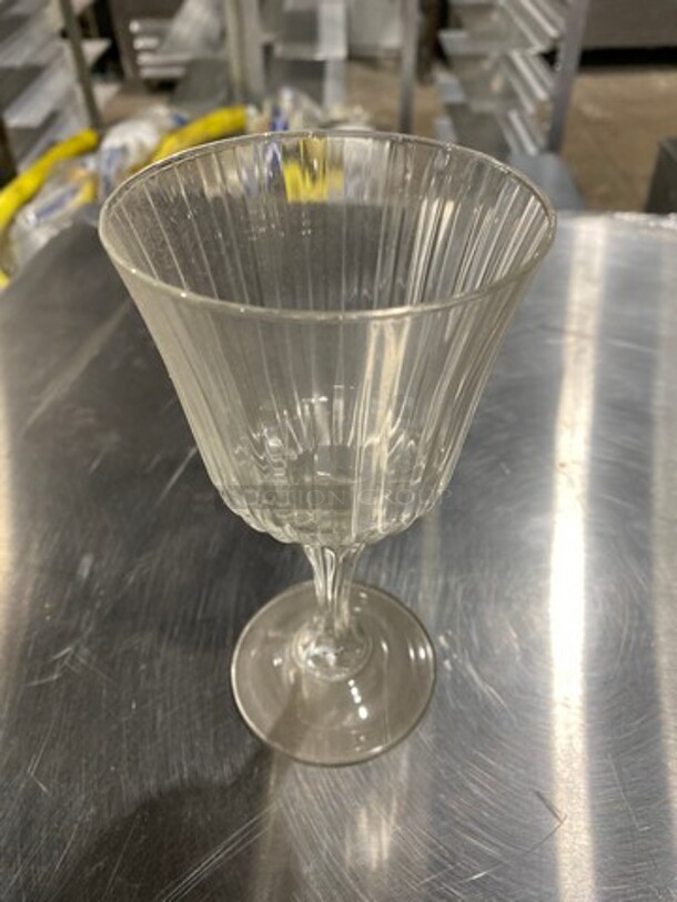 ALL ONE MONEY! Clear Glass Stemmed Drinking Glasses! - Image 2 of 4