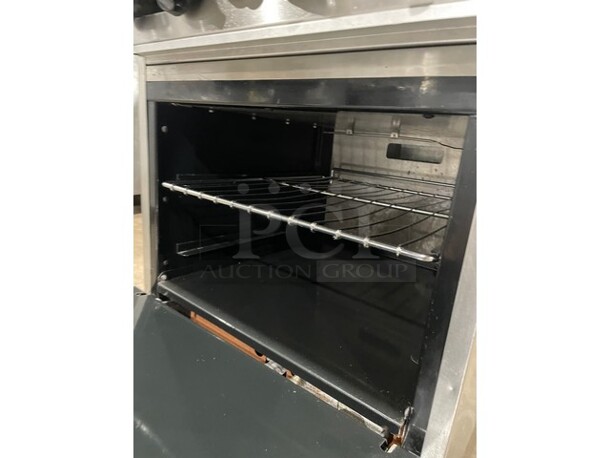 American Range Natural Gas Powered 4 Burner Range! With Oven Underneath! All Stainless Steel! With Raised Backsplash & Salamander Shelf! On Casters! - Image 7 of 9