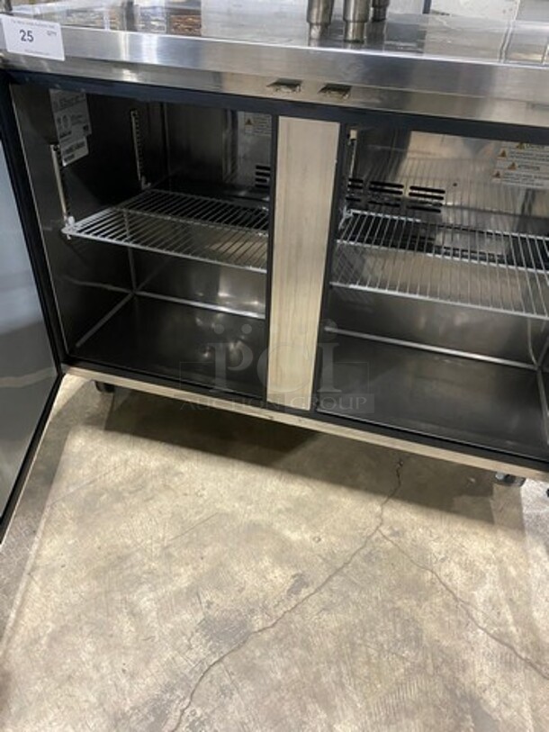Turbo Air Commercial 2 Door Lowboy/Worktop Freezer! With Poly Coated Racks! All Stainless Steel! On Casters! Model: MUF48 SN: H2KMU4FEY1484 115V 60HZ 1 Phase - Image 5 of 8