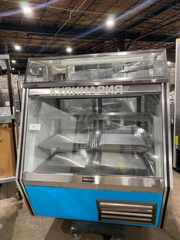 Cool Tech Commercial Refrigerated Deli Display Case Merchandiser! With Slanted Front Glass! With Sliding Rear Access Glass Doors! All Stainless Steel! Model: CMPH48SD SN: 113342 120V - Image 1 of 10