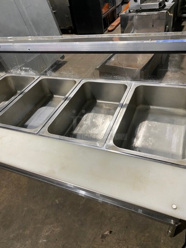 LATE MODEL! LIKE NEW! 2021 Cookrite Commercial Electric Powered 5 Well Steam Table! With Sneeze Guard! With Commercial Cutting Board! With Storage Space Underneath! All Stainless Steel! On Legs! Model: CSTEB5 SN: CSTEB5C2104050004 240V 1 Phase! Working When Removed! - Image 10 of 12